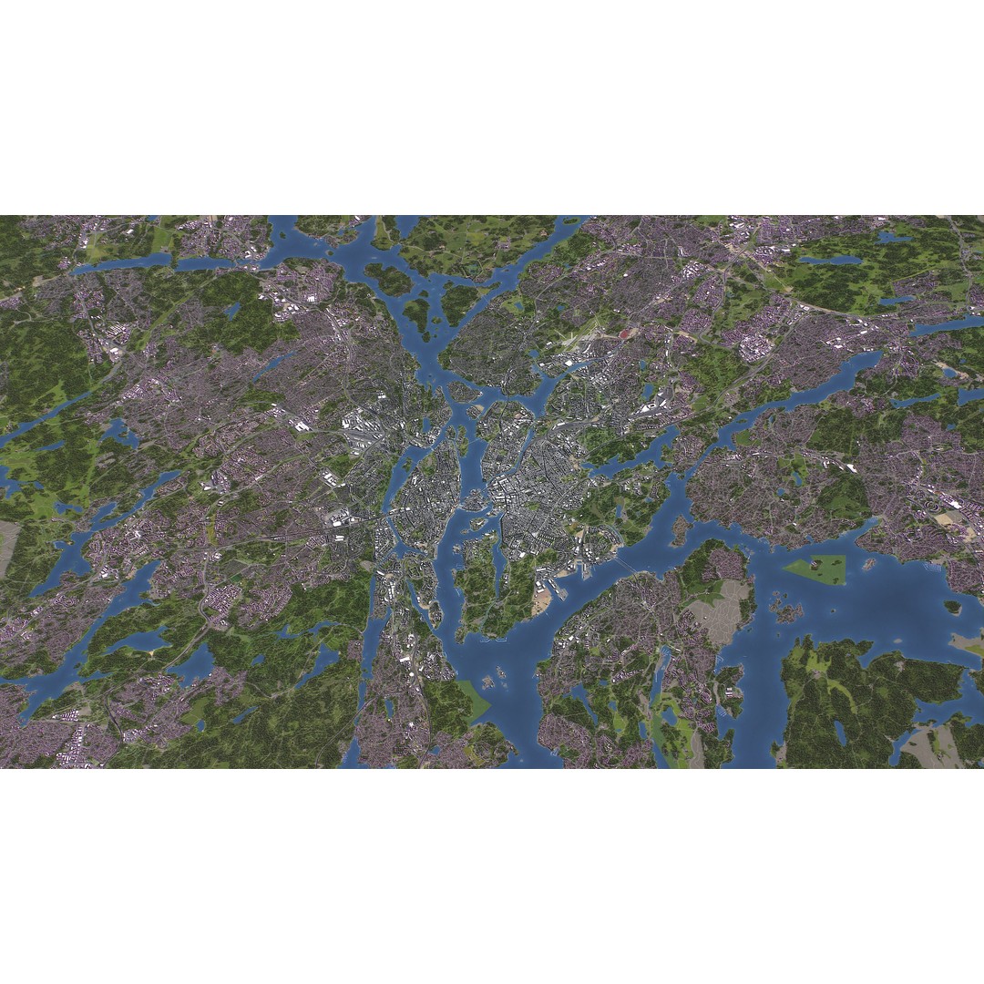 Stockholm 3D Model – Low Poly Cityscape with Realistic Terrain, FBX - View 16