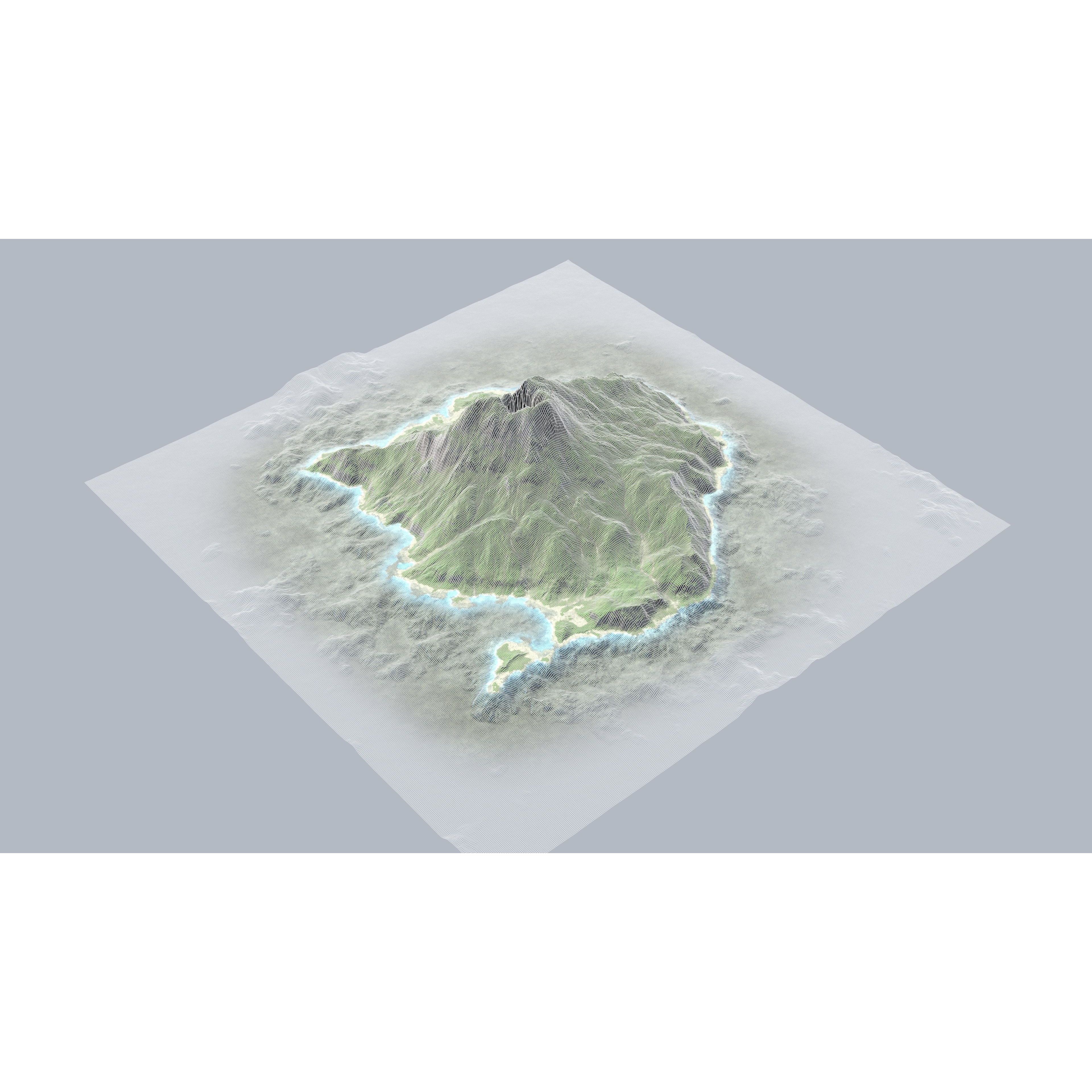 Volcano Island - Low-Poly Game-Ready 3D Model