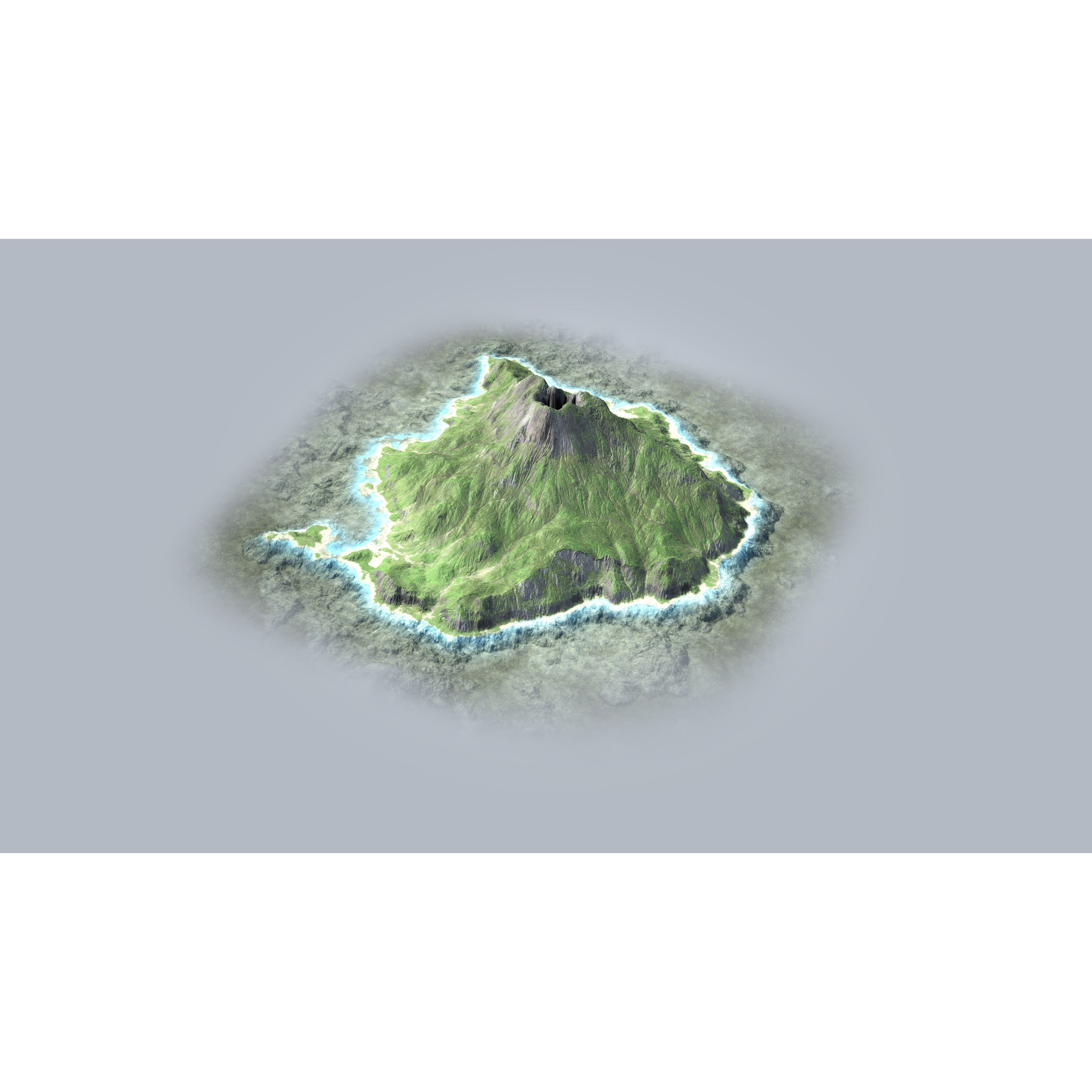 Volcano Island - Low-Poly Game-Ready 3D Model - View 11