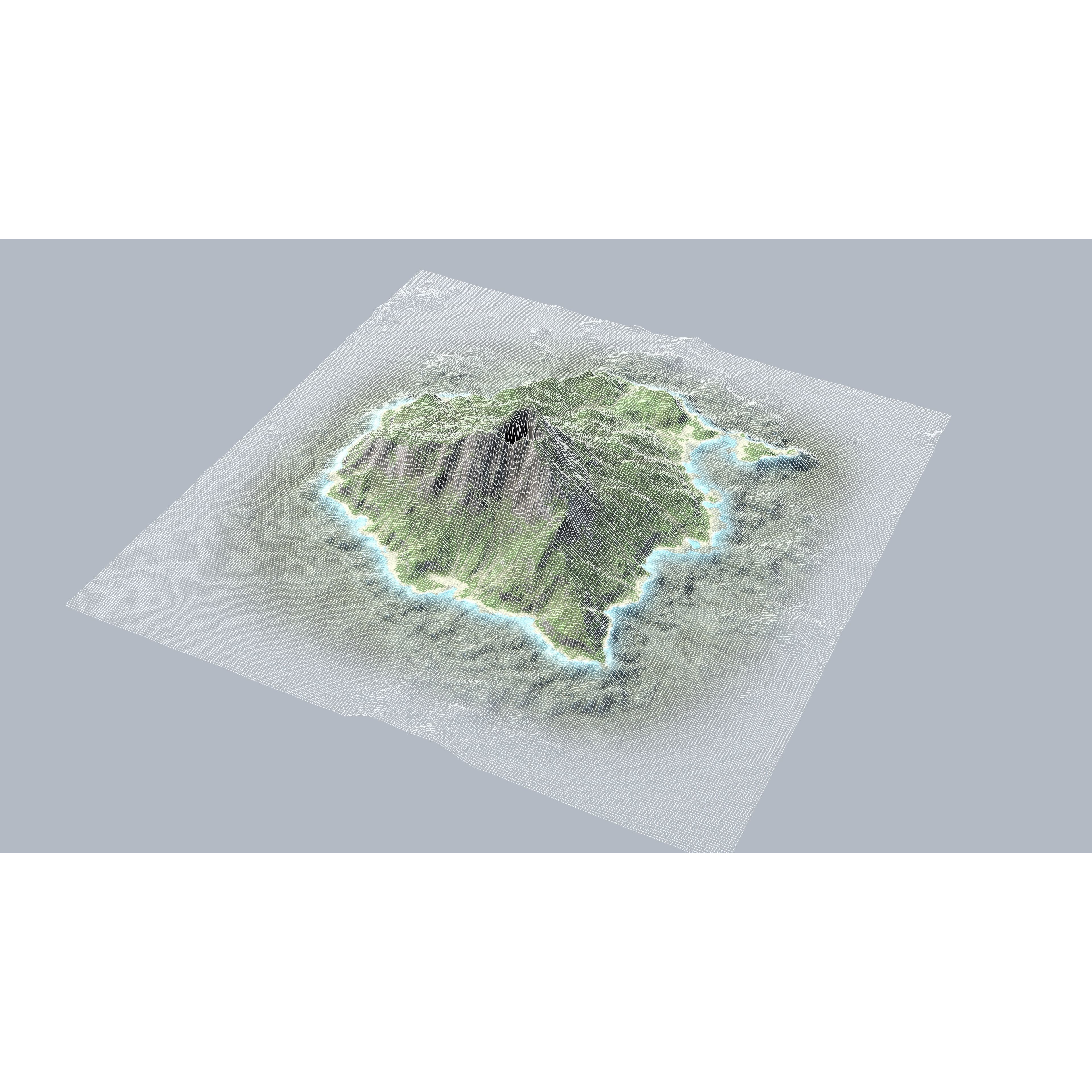 Volcano Island - Low-Poly Game-Ready 3D Model - View 14