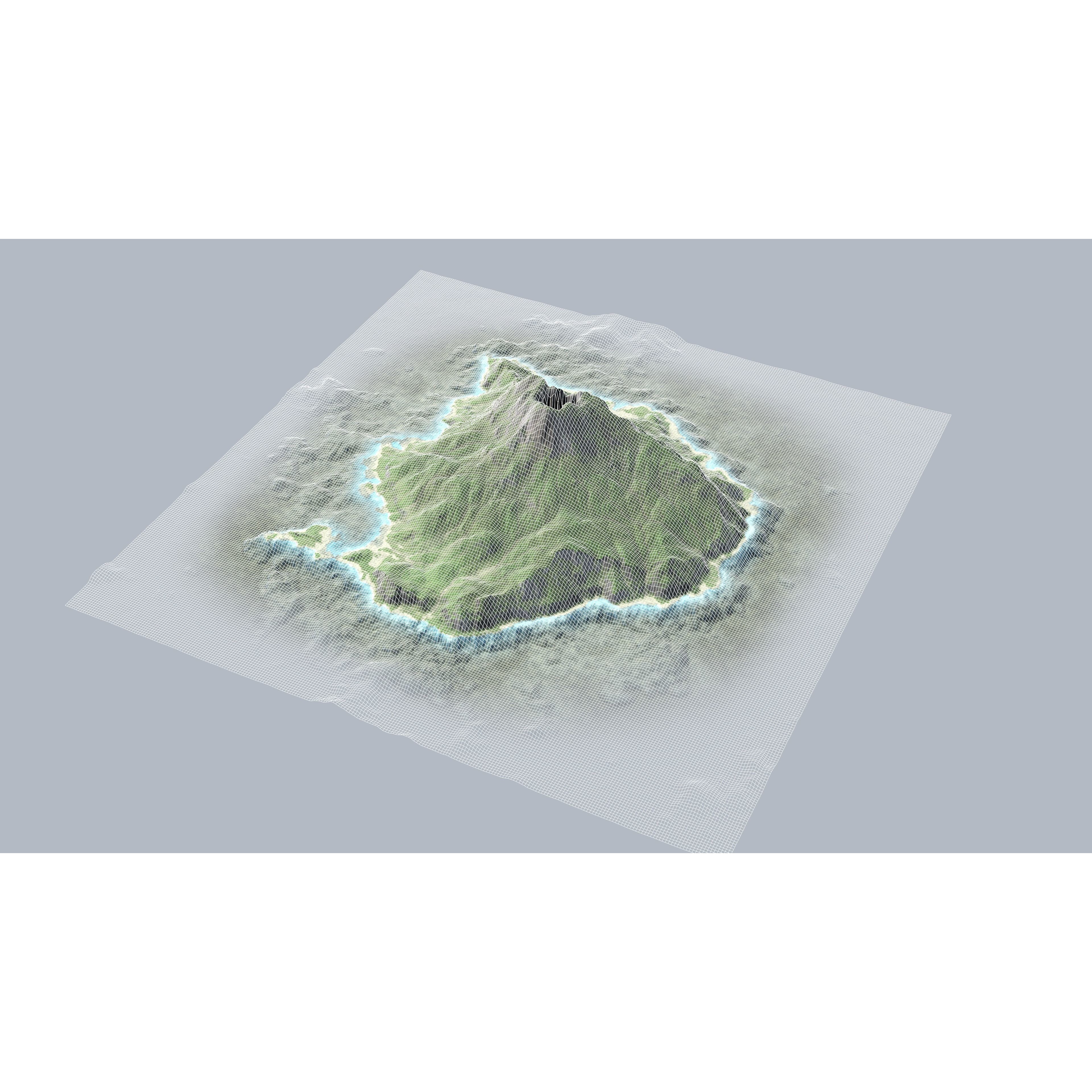 Volcano Island - Low-Poly Game-Ready 3D Model - View 15