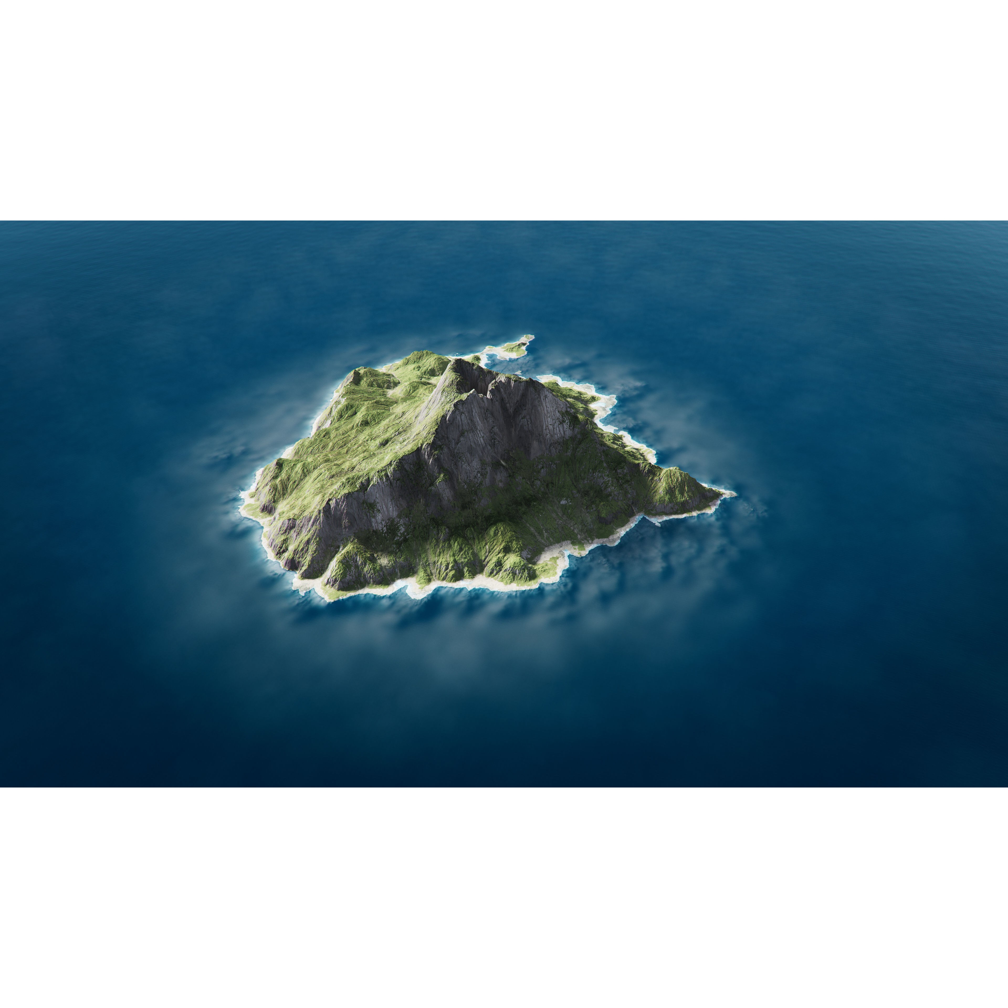 Volcano Island - Low-Poly Game-Ready 3D Model - View 3