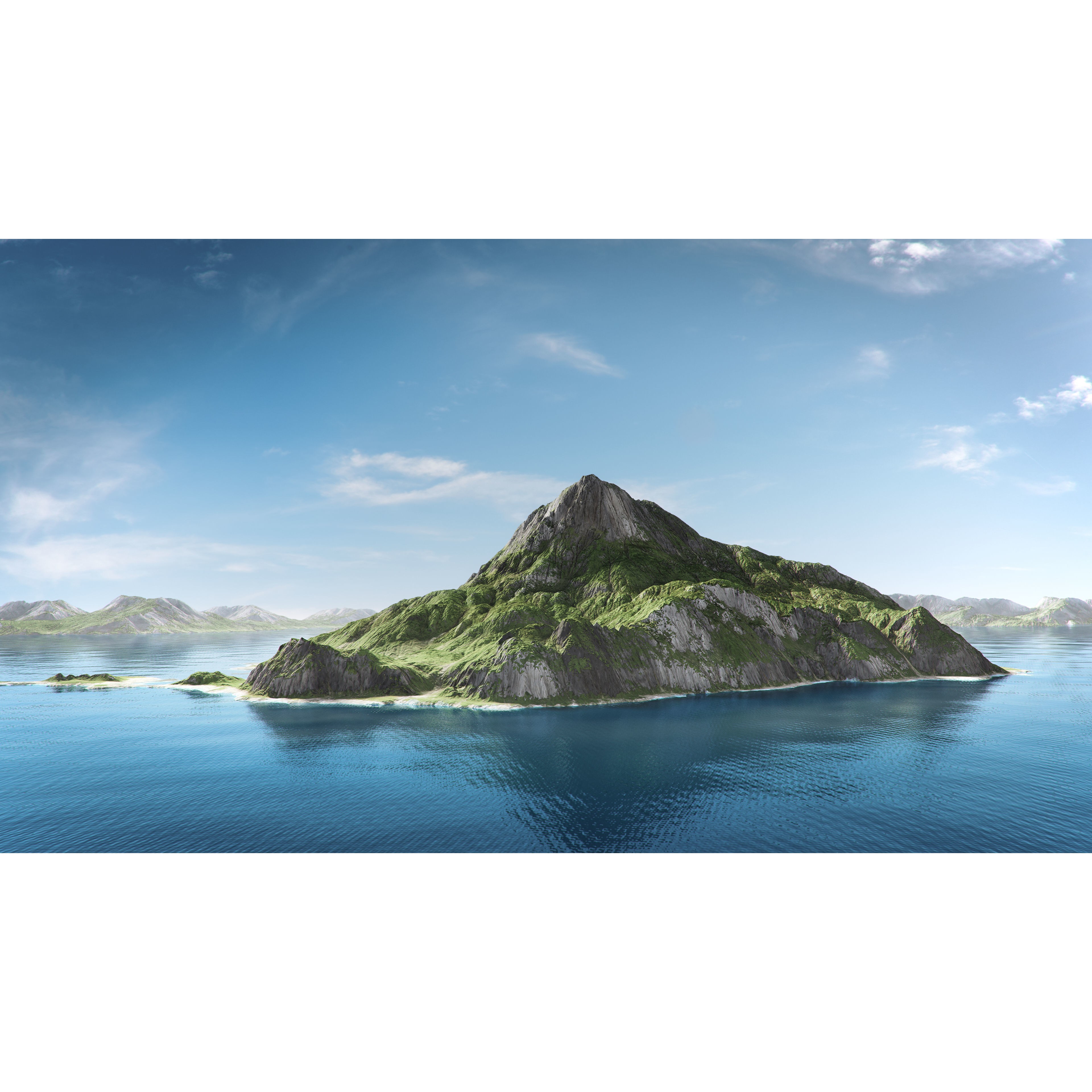 Volcano Island - Low-Poly Game-Ready 3D Model - View 5