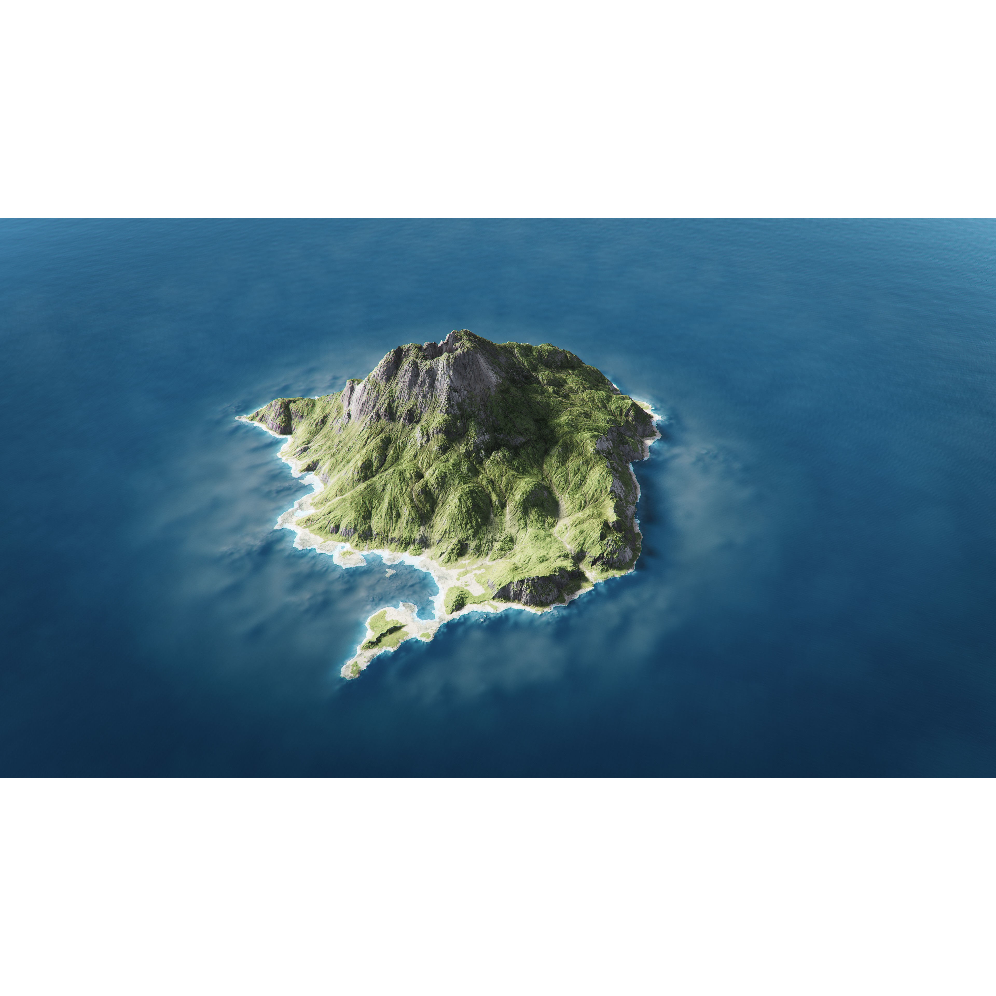 Volcano Island - Low-Poly Game-Ready 3D Model - View 6