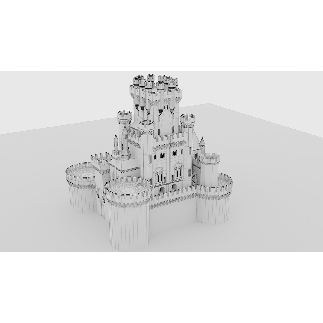 Butrón Castle 3D Model – Low Poly Historic Landmark, Blender - View 10