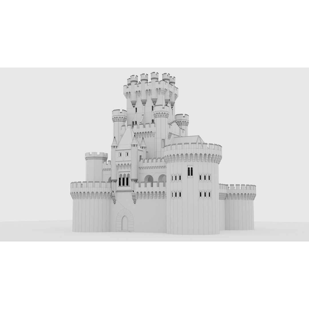 Butrón Castle 3D Model – Low Poly Historic Landmark, Blender - View 8
