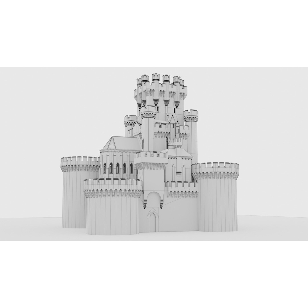 Butrón Castle 3D Model – Low Poly Historic Landmark, Blender - View 9