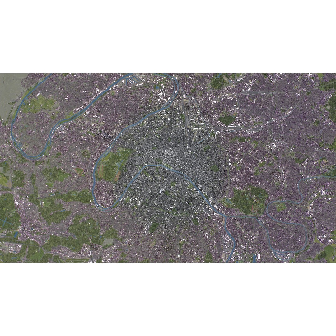 Paris Cityscape 3D Model – Low Poly Urban Environment, FBX, OBJ