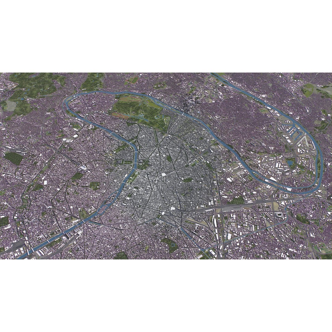 Paris Cityscape 3D Model – Low Poly Urban Environment, FBX, OBJ - View 13