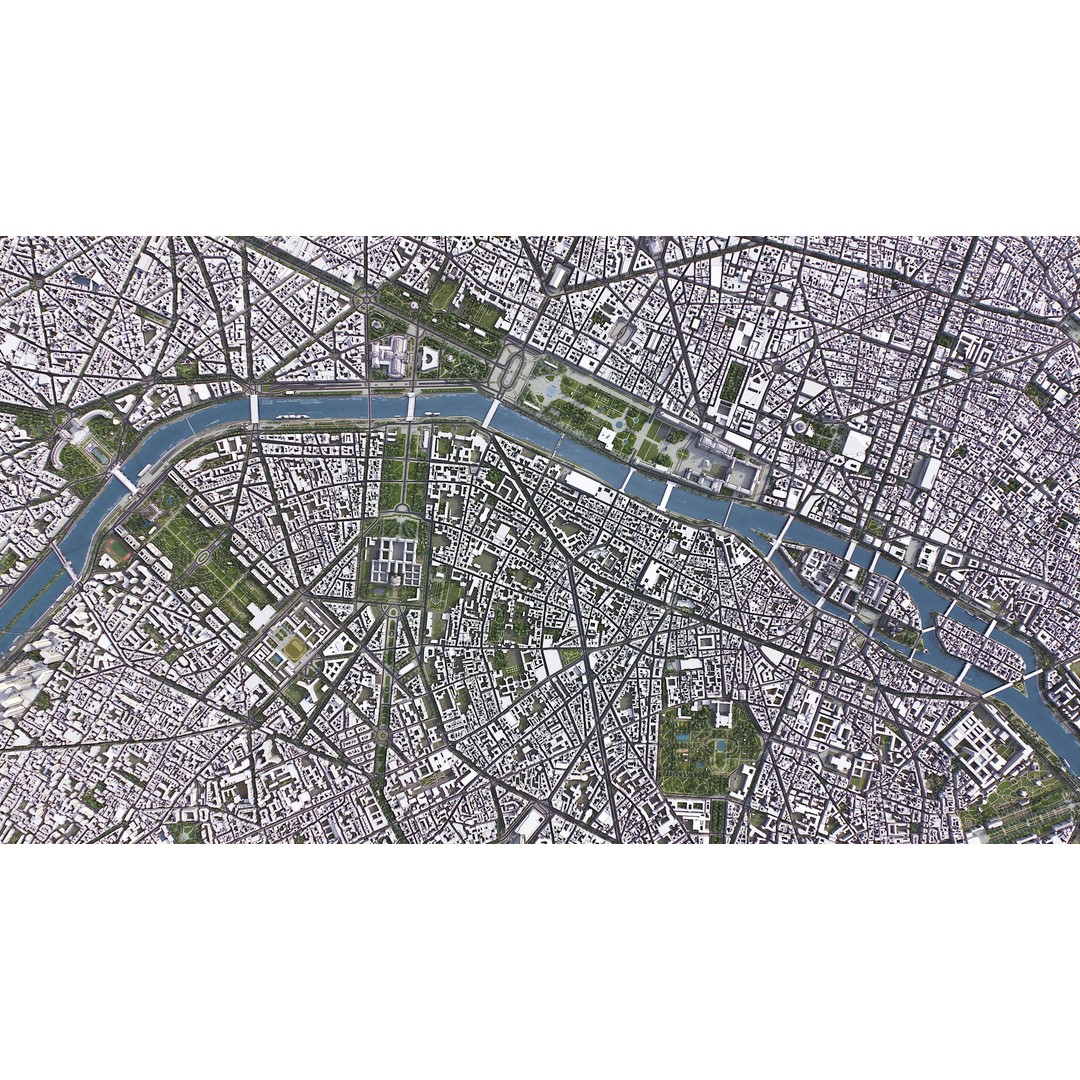 Paris Cityscape 3D Model – Low Poly Urban Environment, FBX, OBJ - View 14