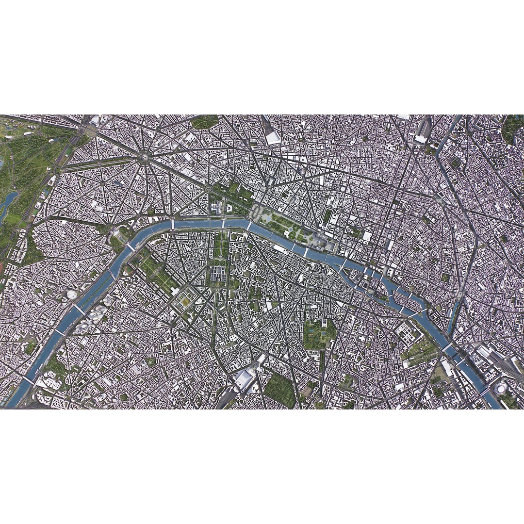 Paris Cityscape 3D Model – Low Poly Urban Environment, FBX, OBJ - View 15