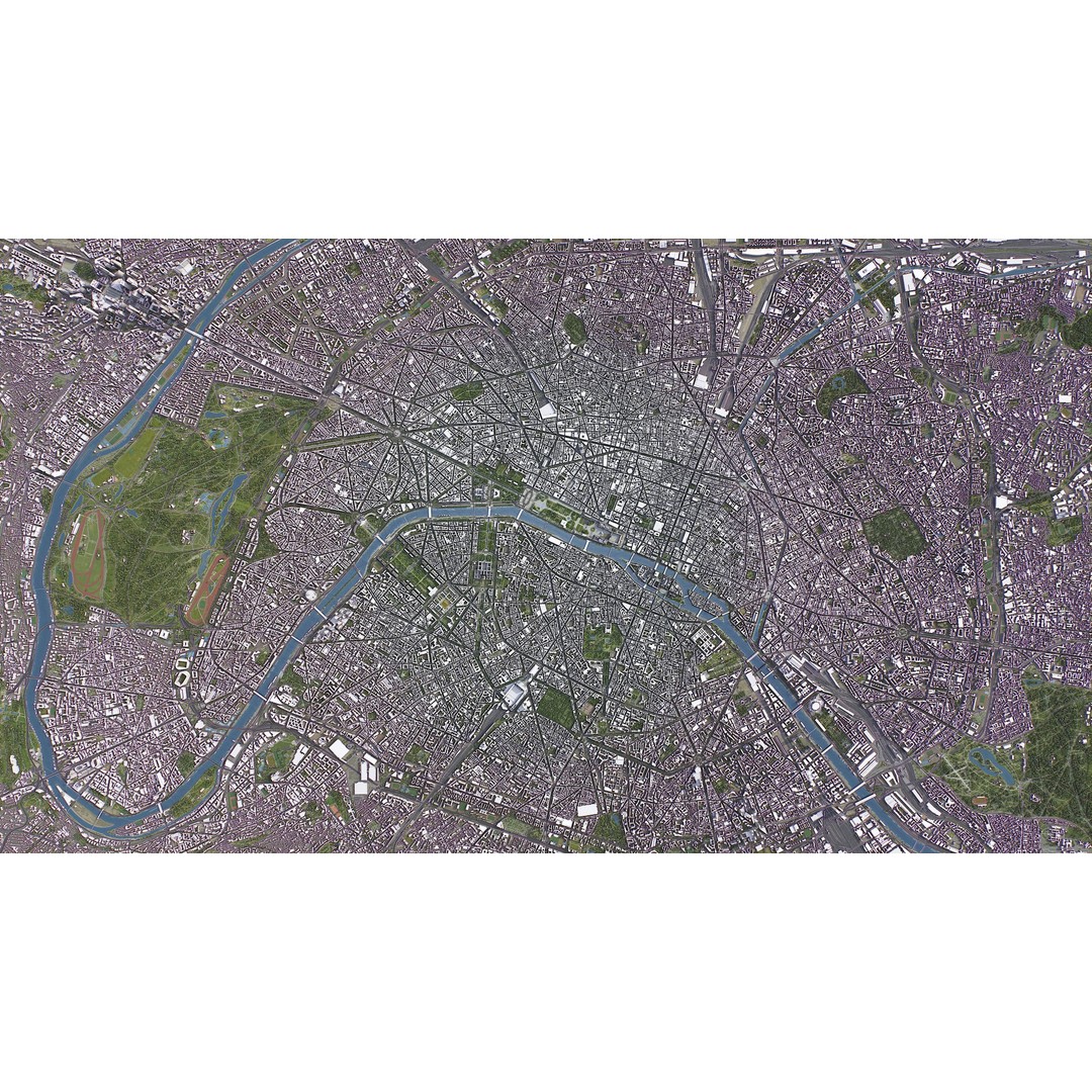 Paris Cityscape 3D Model – Low Poly Urban Environment, FBX, OBJ - View 16