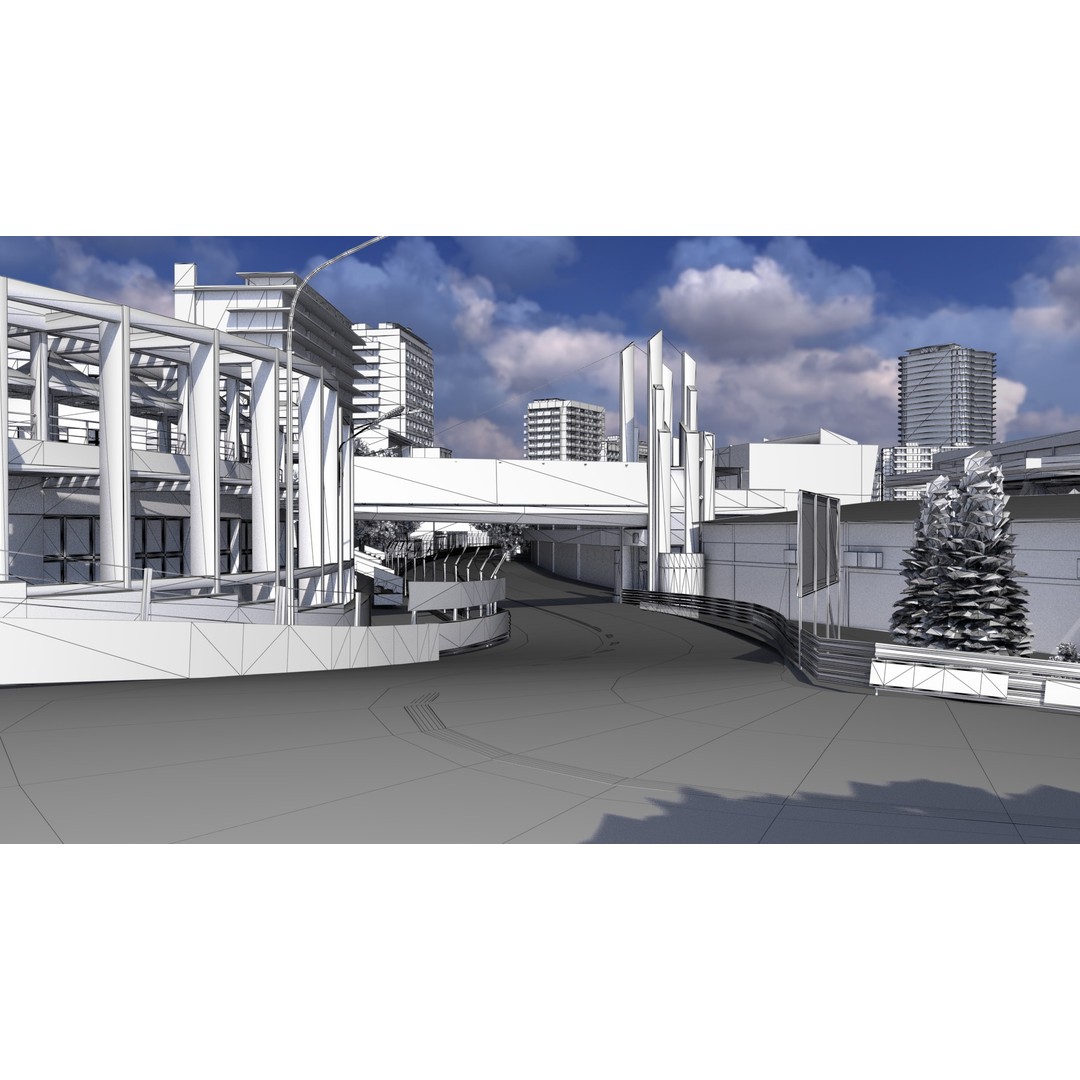 Monaco Formula 1 Track 3D Model – Low Poly Game Asset, FBX, PBR