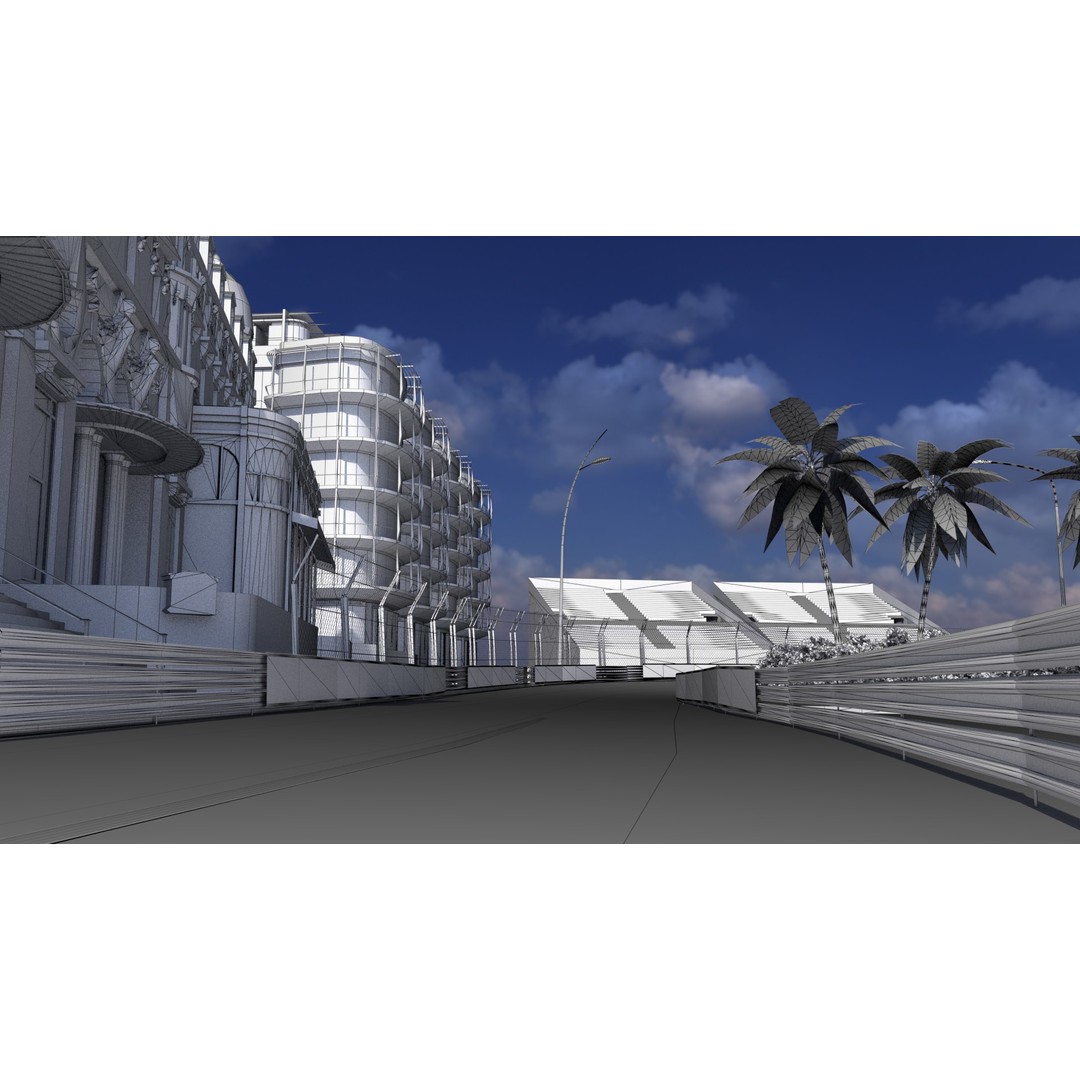 Monaco Formula 1 Track 3D Model – Low Poly Game Asset, FBX, PBR - View 11
