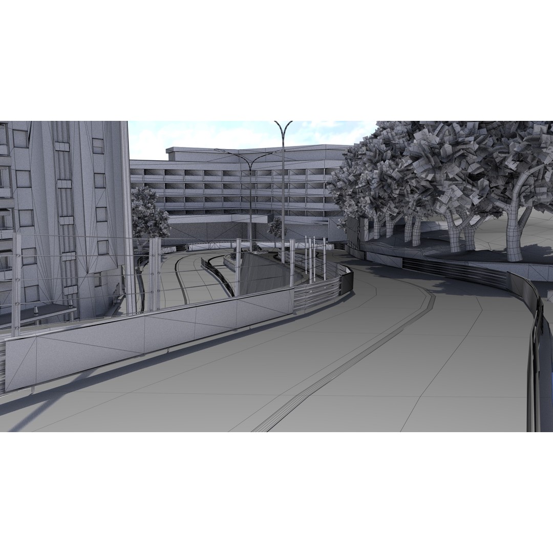 Monaco Formula 1 Track 3D Model – Low Poly Game Asset, FBX, PBR - View 13