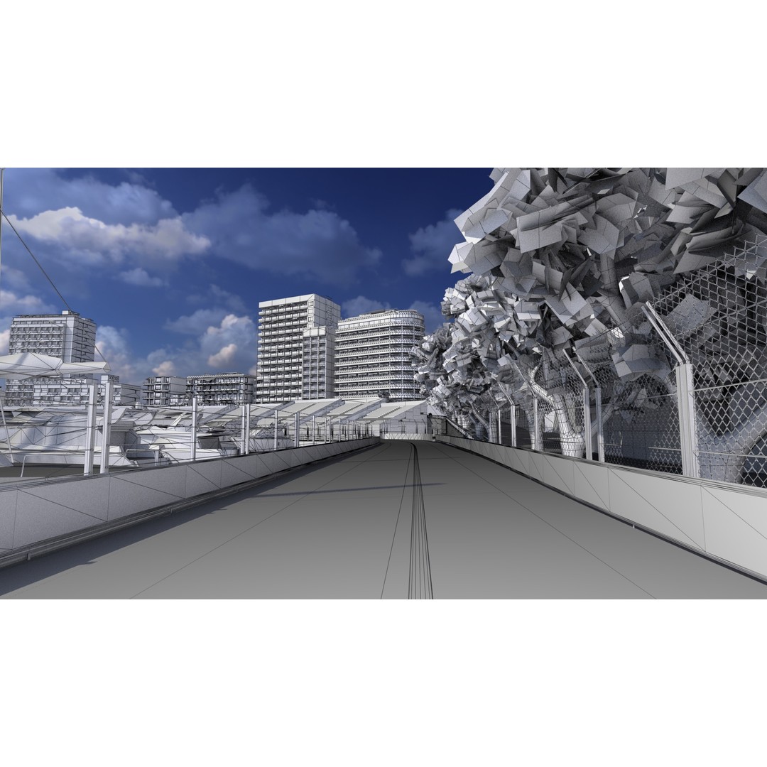 Monaco Formula 1 Track 3D Model – Low Poly Game Asset, FBX, PBR - View 16