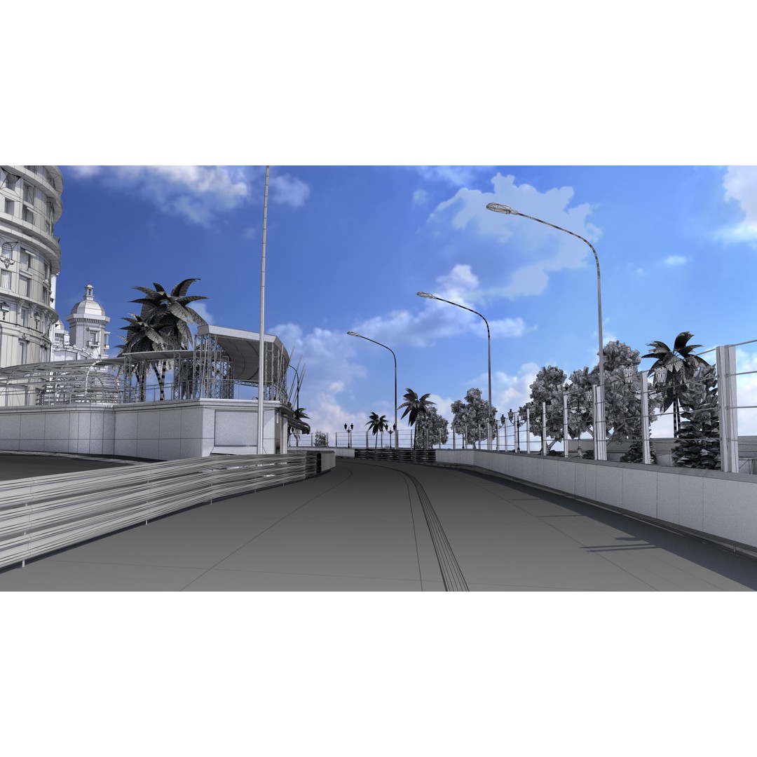 Monaco Formula 1 Track 3D Model – Low Poly Game Asset, FBX, PBR - View 24