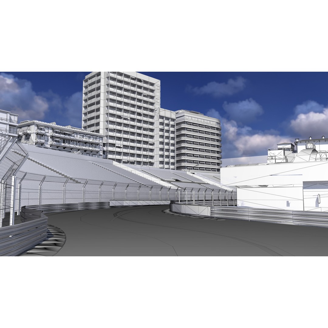 Monaco Formula 1 Track 3D Model – Low Poly Game Asset, FBX, PBR - View 26