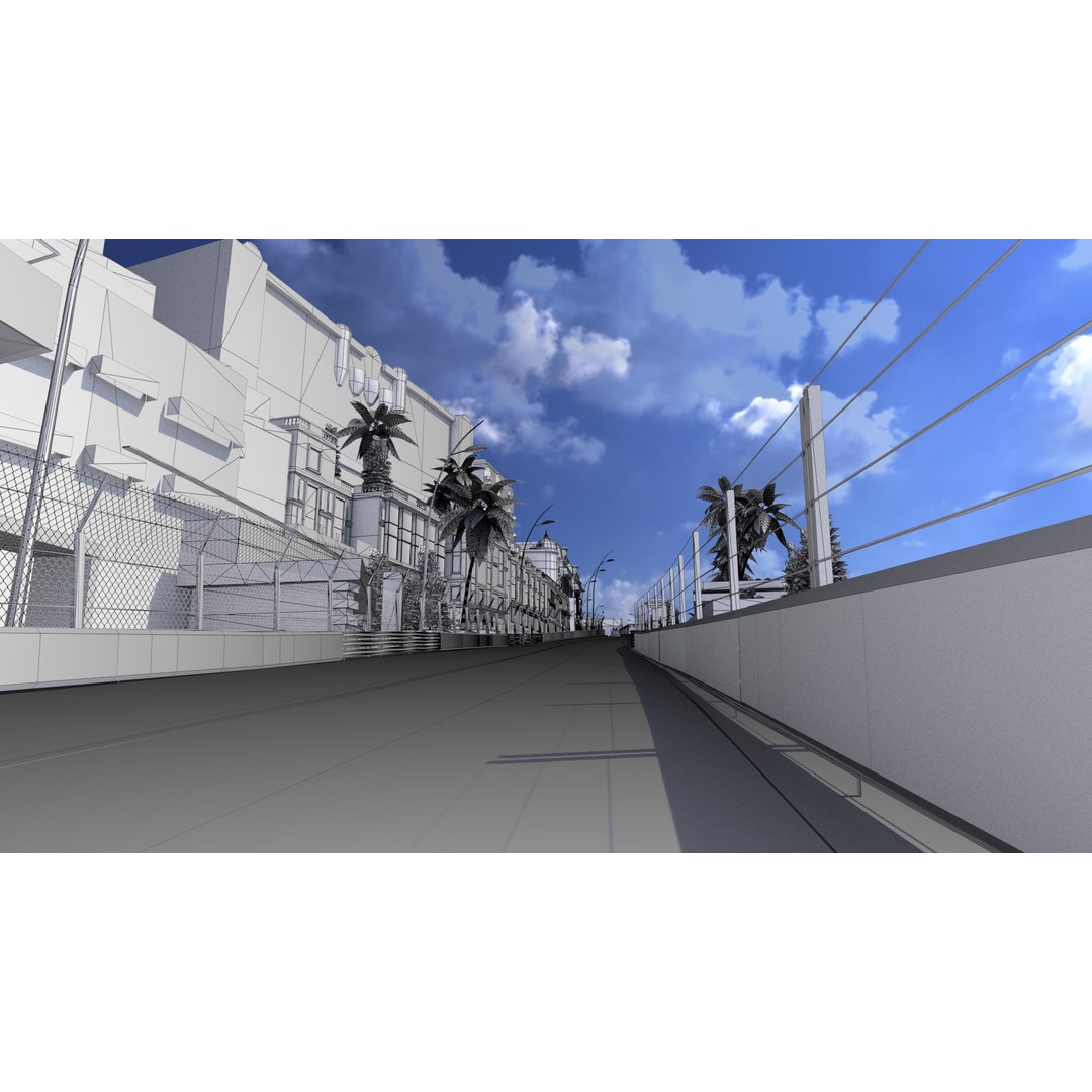 Monaco Formula 1 Track 3D Model – Low Poly Game Asset, FBX, PBR - View 32