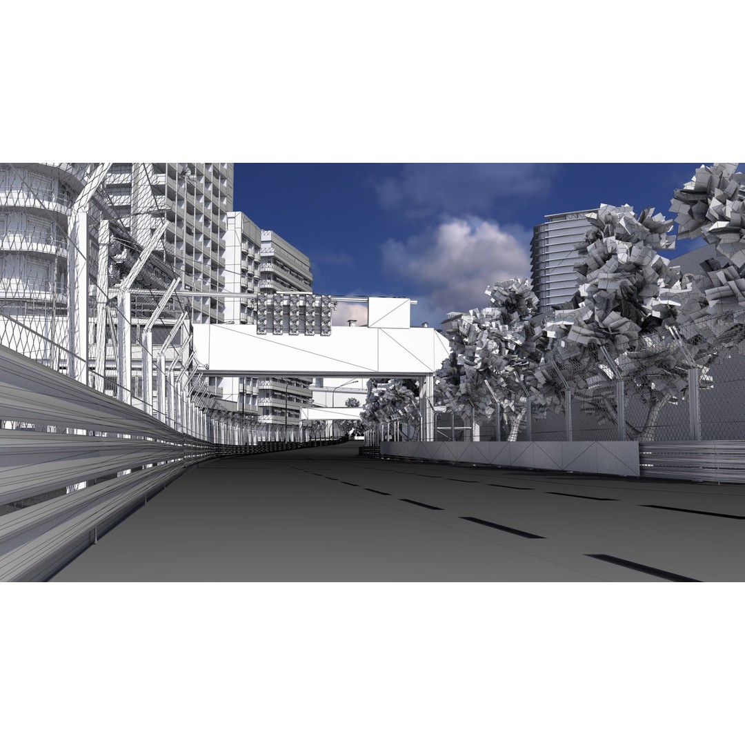 Monaco Formula 1 Track 3D Model – Low Poly Game Asset, FBX, PBR - View 5