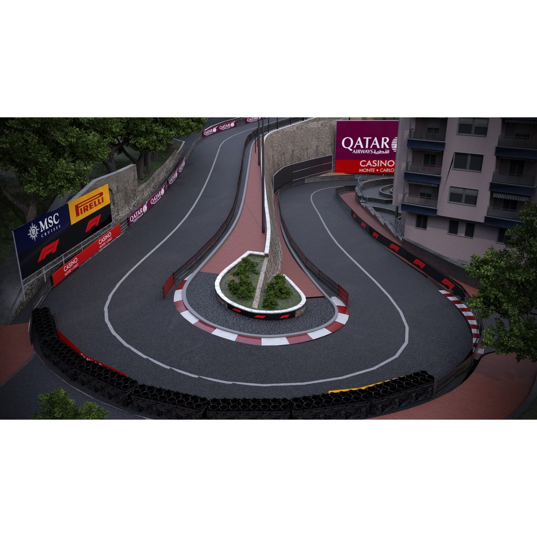 Monaco Formula 1 Track 3D Model – Low Poly Game Asset, FBX, PBR - View 6