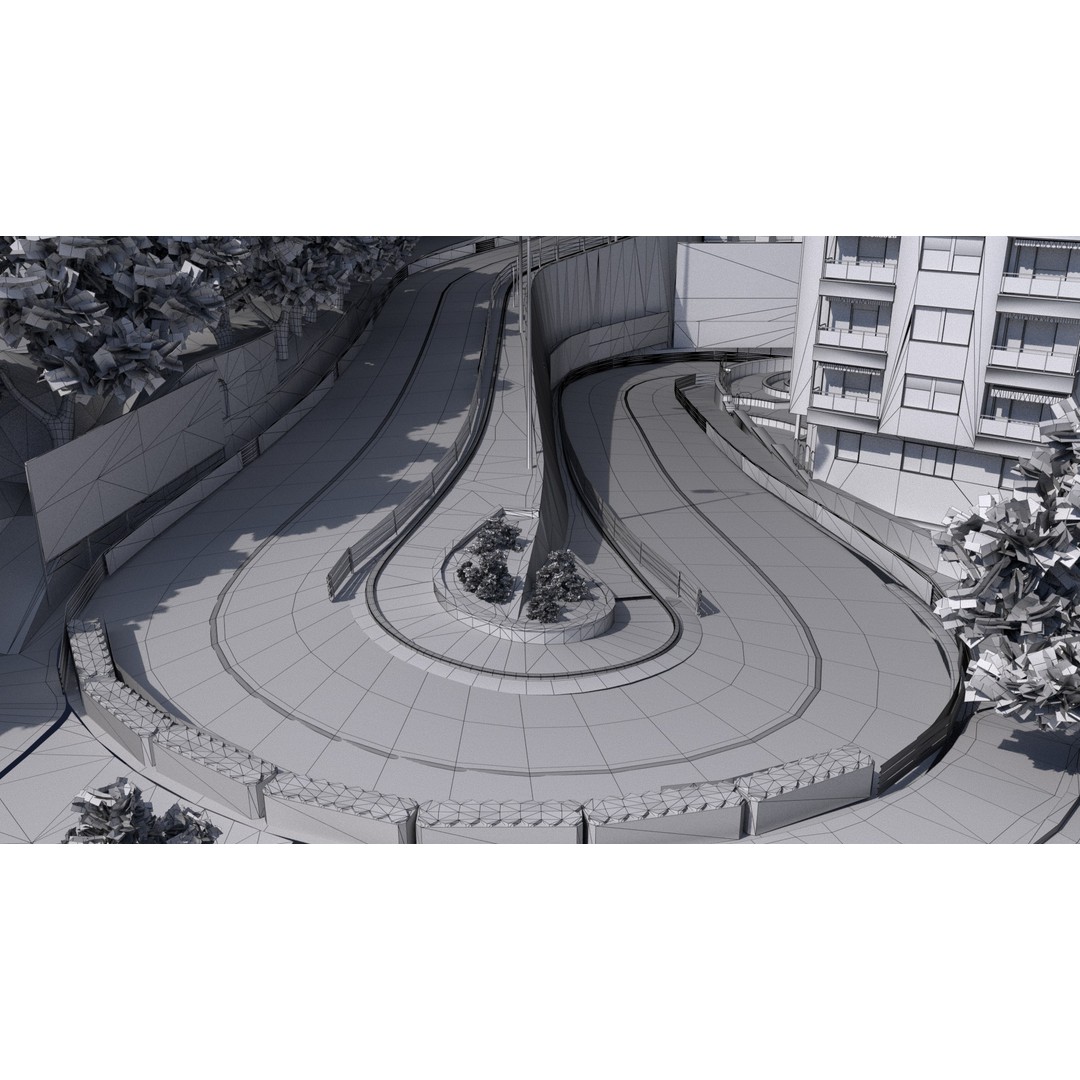 Monaco Formula 1 Track 3D Model – Low Poly Game Asset, FBX, PBR - View 7