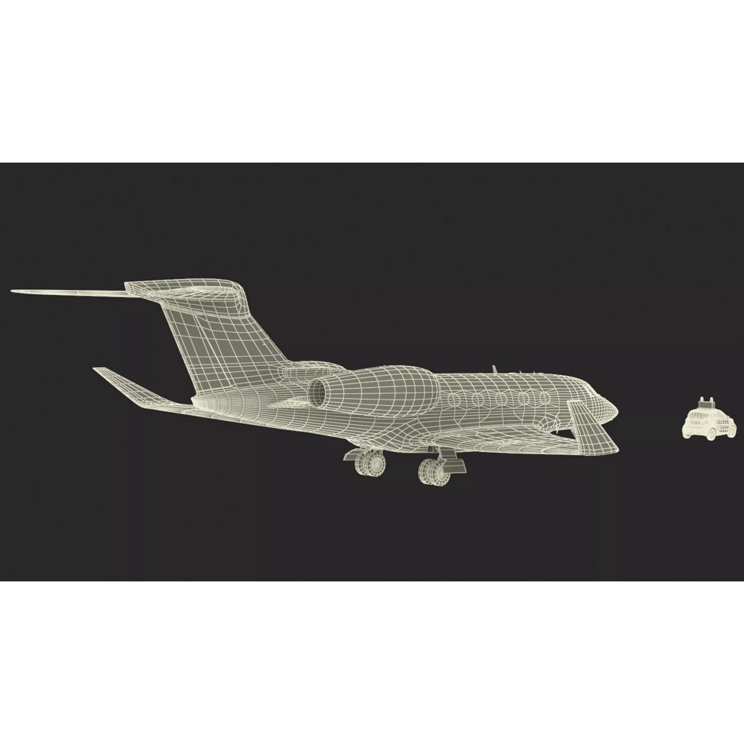 Private Jet 3D Model – Luxury Aircraft with Smart Follow Me Car