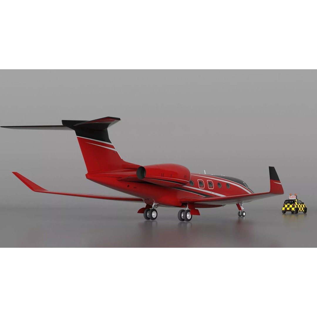 Private Jet 3D Model – Luxury Aircraft with Smart Follow Me Car - View 10