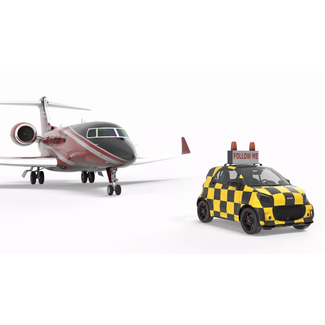 Private Jet 3D Model – Luxury Aircraft with Smart Follow Me Car - View 12