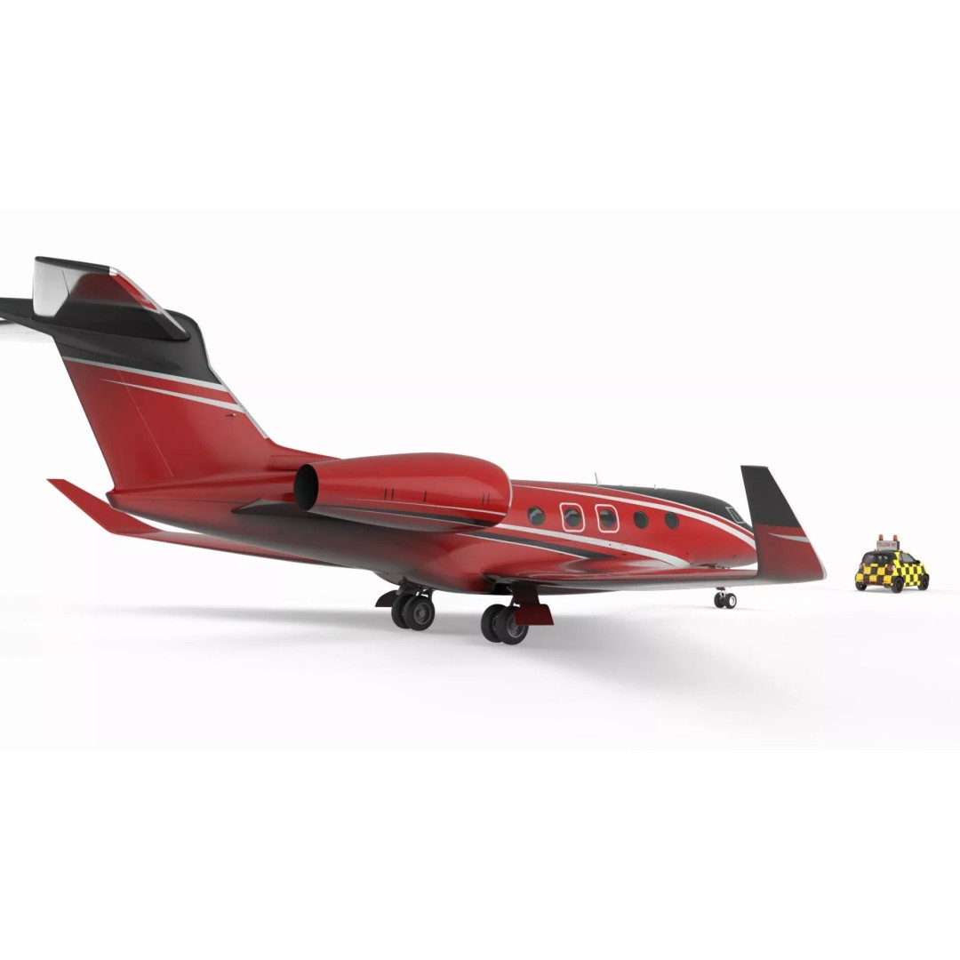 Private Jet 3D Model – Luxury Aircraft with Smart Follow Me Car - View 13