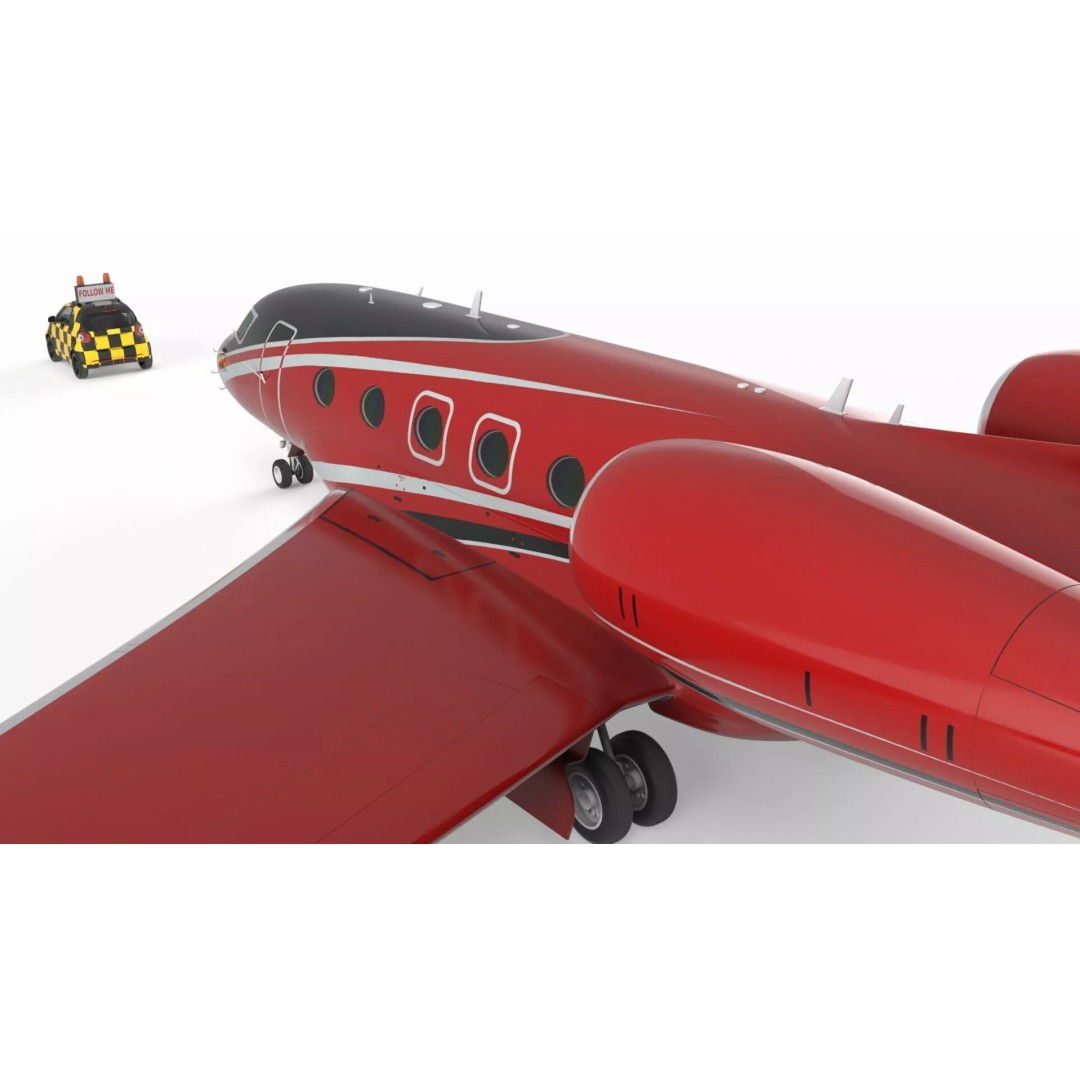 Private Jet 3D Model – Luxury Aircraft with Smart Follow Me Car - View 14