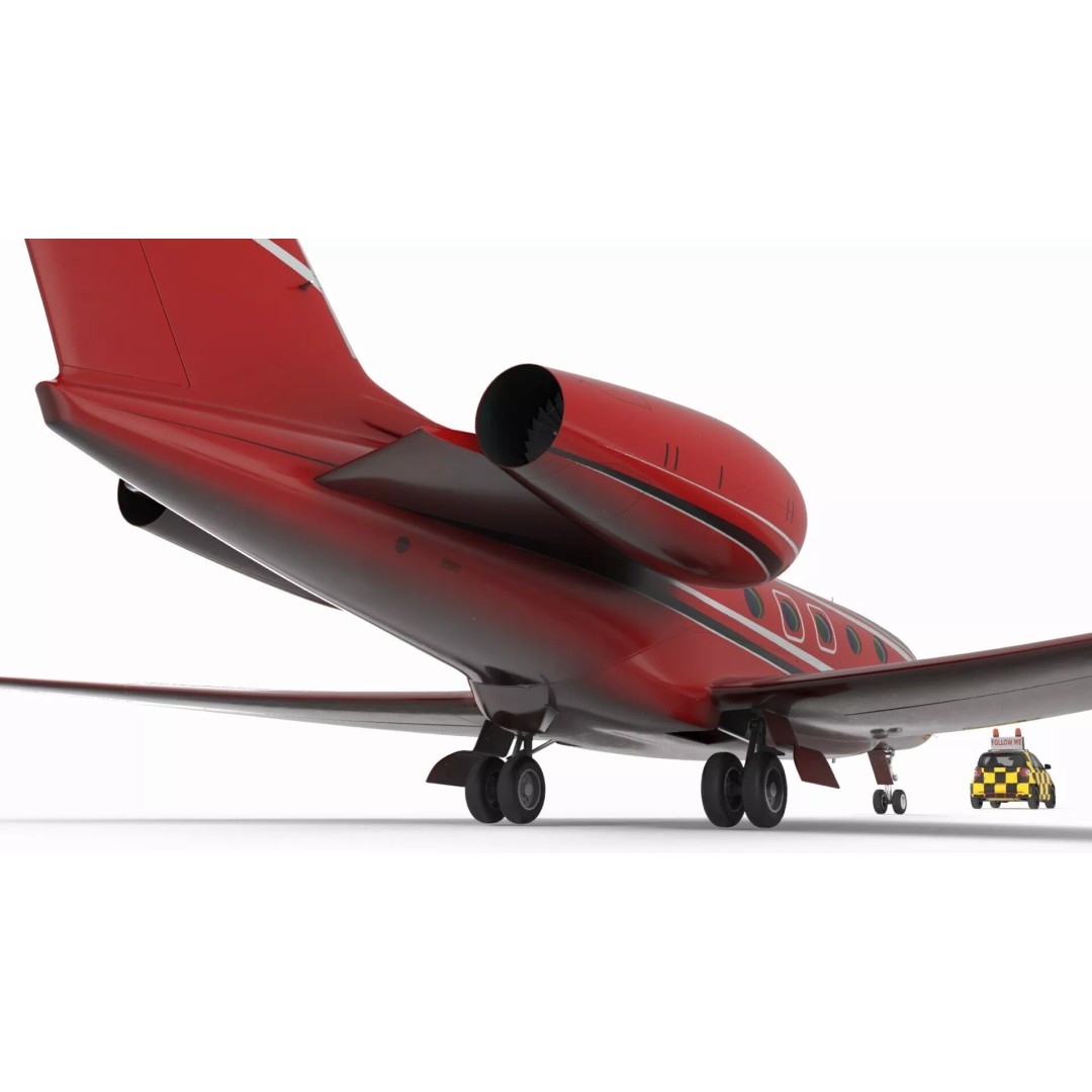 Private Jet 3D Model – Luxury Aircraft with Smart Follow Me Car - View 18