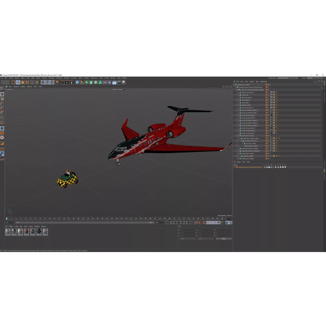 Private Jet 3D Model – Luxury Aircraft with Smart Follow Me Car - View 32