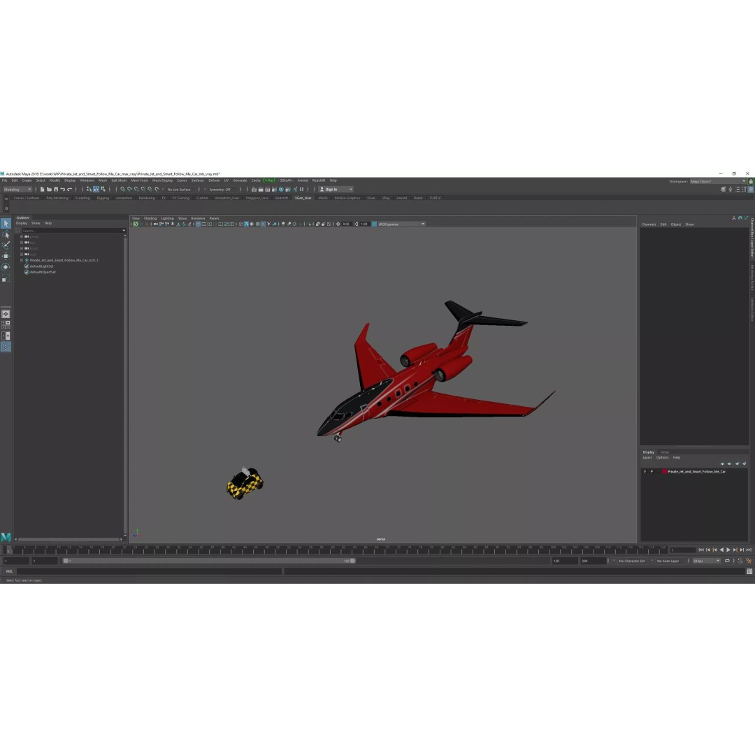Private Jet 3D Model – Luxury Aircraft with Smart Follow Me Car - View 33