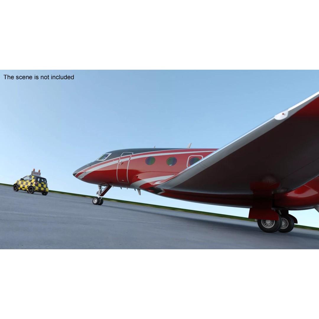 Private Jet 3D Model – Luxury Aircraft with Smart Follow Me Car - View 4