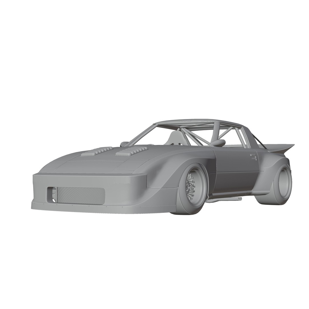 Mazda RX-7 SA22C 3D Model – High Poly Game Asset, FBX & OBJ Formats - View 10