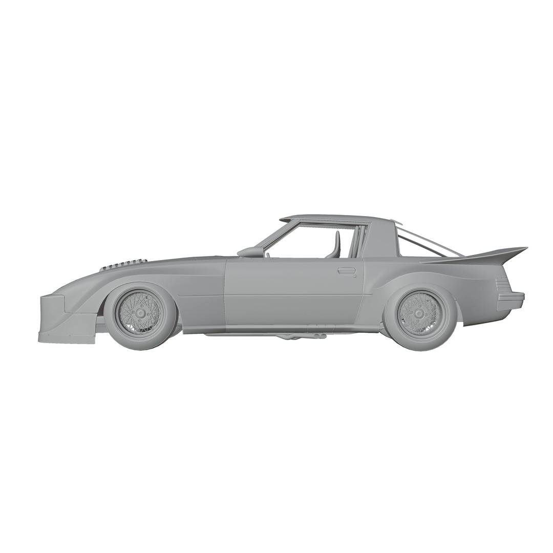 Mazda RX-7 SA22C 3D Model – High Poly Game Asset, FBX & OBJ Formats - View 11