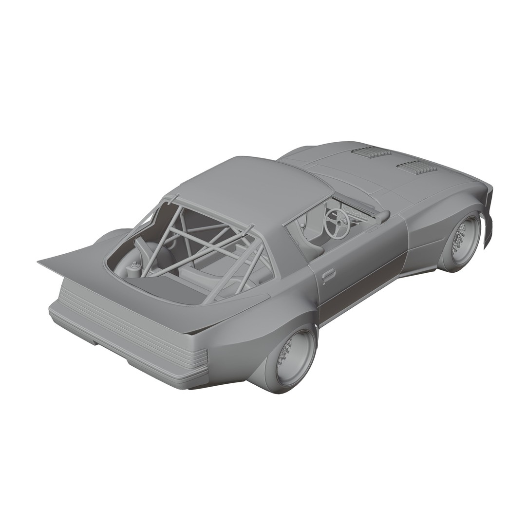 Mazda RX-7 SA22C 3D Model – High Poly Game Asset, FBX & OBJ Formats - View 12
