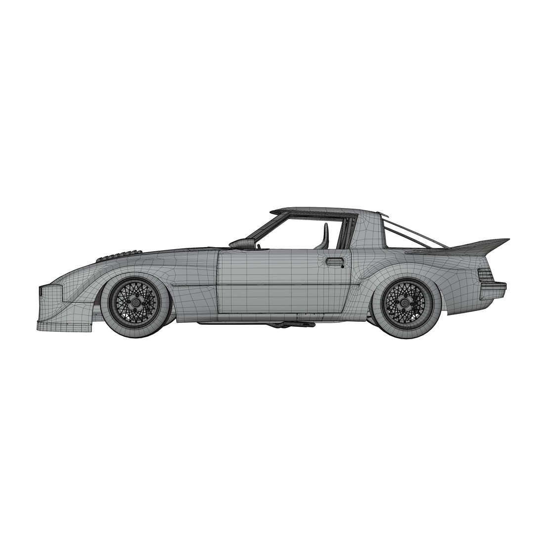 Mazda RX-7 SA22C 3D Model – High Poly Game Asset, FBX & OBJ Formats - View 18