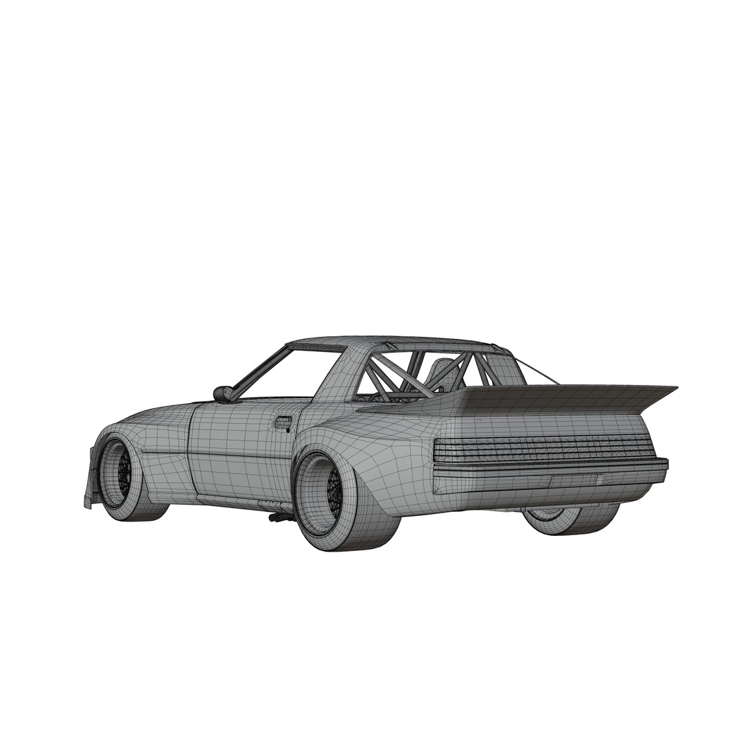 Mazda RX-7 SA22C 3D Model – High Poly Game Asset, FBX & OBJ Formats - View 20