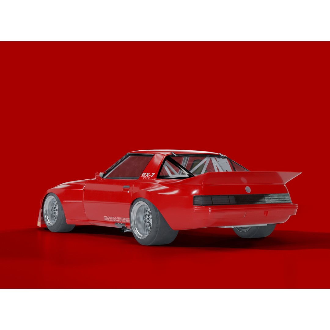 Mazda RX-7 SA22C 3D Model – High Poly Game Asset, FBX & OBJ Formats - View 6