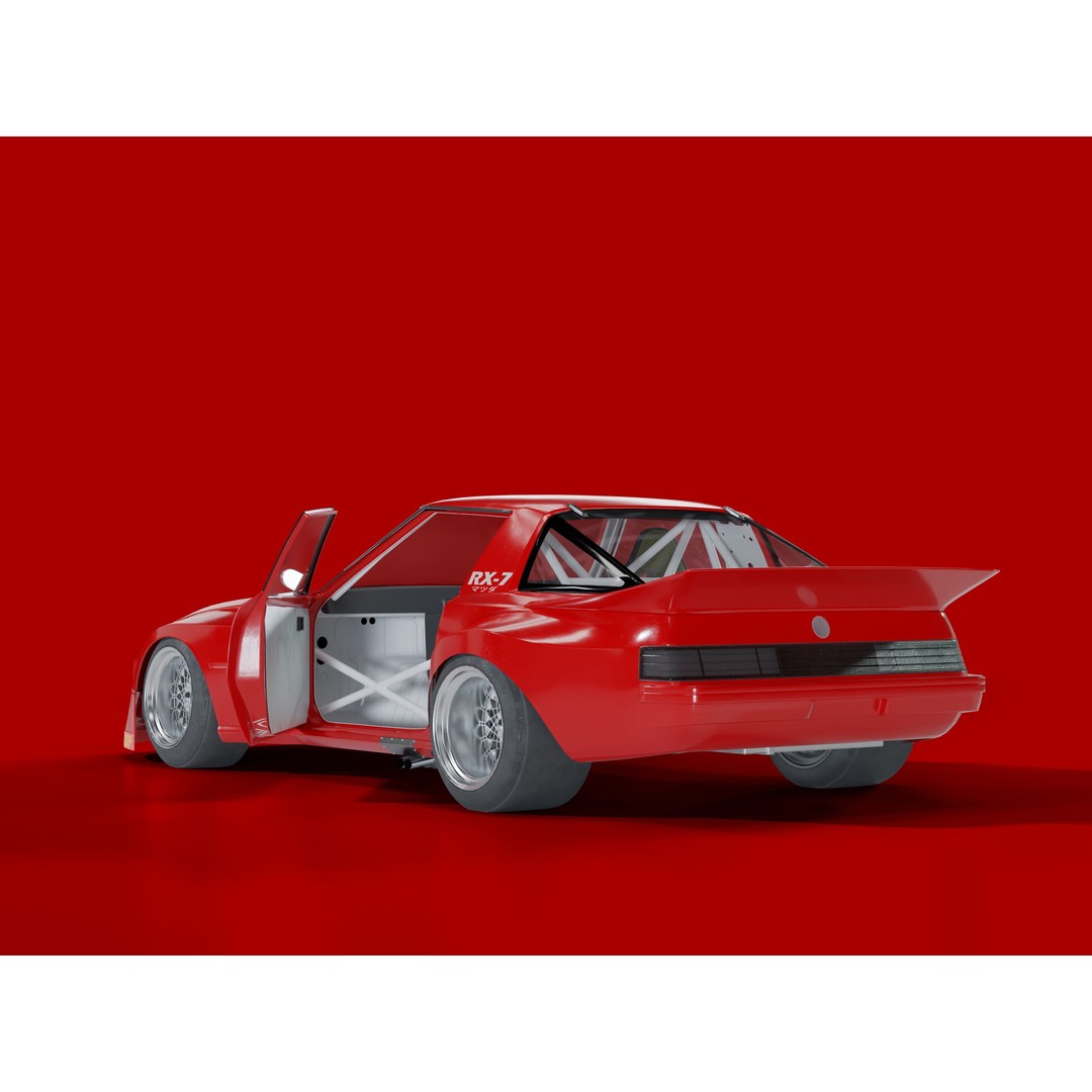 Mazda RX-7 SA22C 3D Model – High Poly Game Asset, FBX & OBJ Formats - View 7