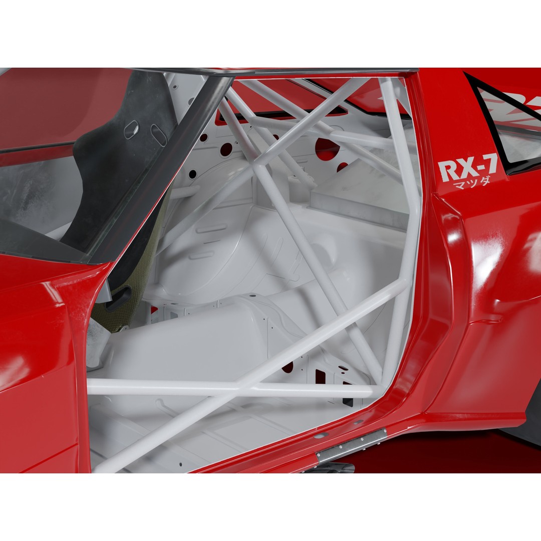 Mazda RX-7 SA22C 3D Model – High Poly Game Asset, FBX & OBJ Formats - View 8