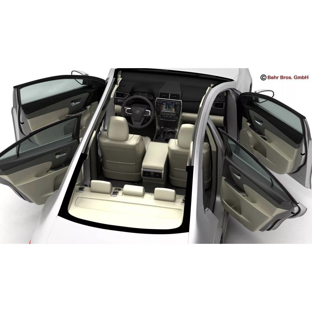 Toyota Camry 2015 3D Model – High Poly Detailed Sedan, FBX/OBJ - View 14