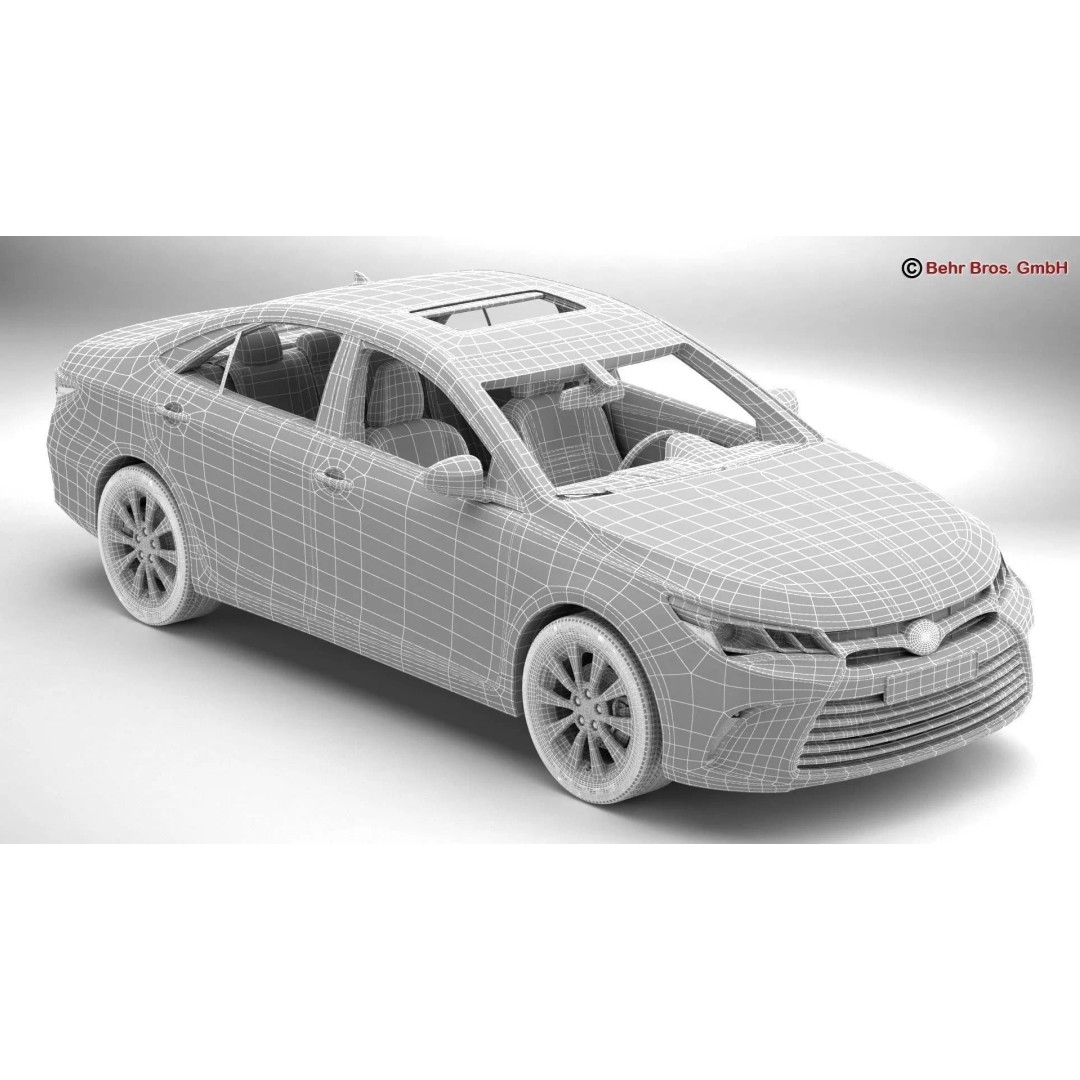 Toyota Camry 2015 3D Model – High Poly Detailed Sedan, FBX/OBJ - View 16