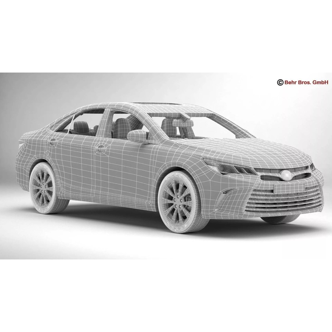 Toyota Camry 2015 3D Model – High Poly Detailed Sedan, FBX/OBJ - View 17