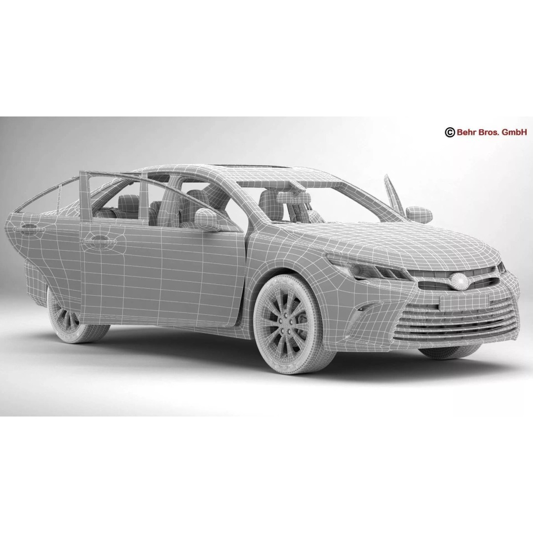 Toyota Camry 2015 3D Model – High Poly Detailed Sedan, FBX/OBJ - View 18