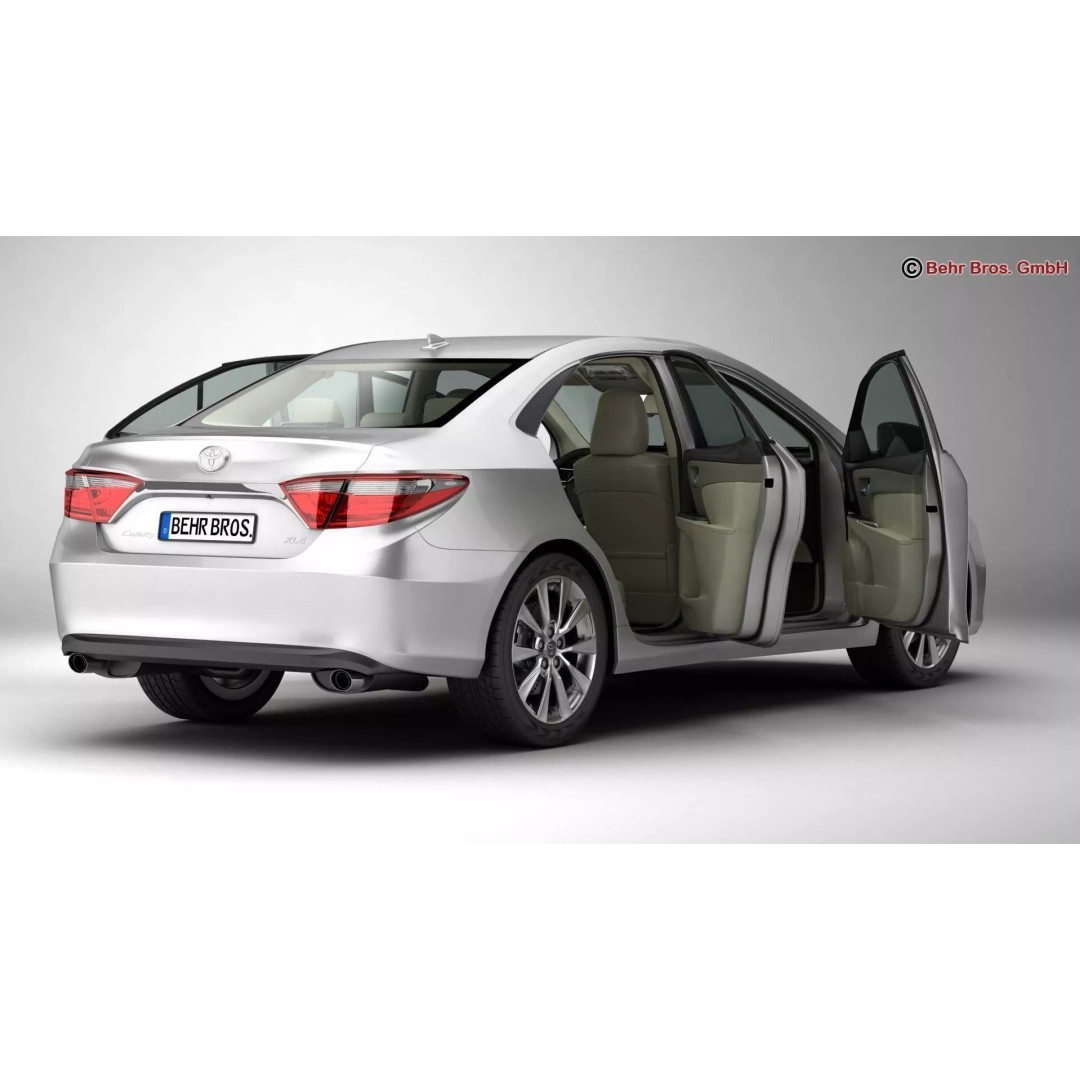 Toyota Camry 2015 3D Model – High Poly Detailed Sedan, FBX/OBJ - View 6