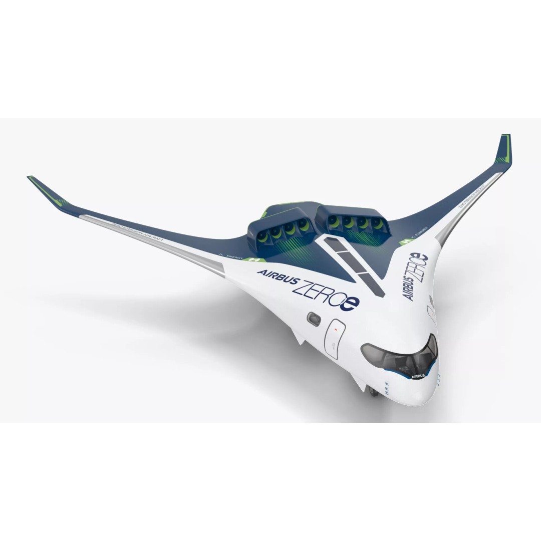 Airbus ZEROe Blended-Wing Body 3D Model – Rigged for Maya, PBR Textures - View 23