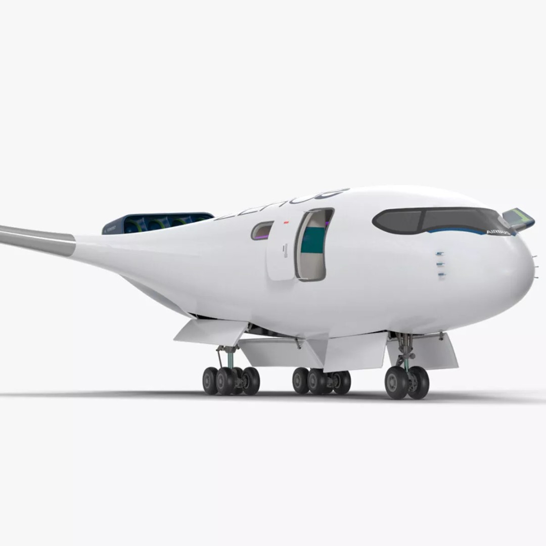 Airbus ZEROe Blended-Wing Body 3D Model – Rigged for Maya, PBR Textures - View 3